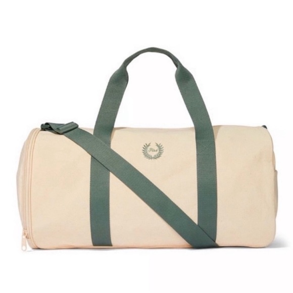 PINK Victoria's Secret Handbags - VS PINK Canvas Duffel Overnight Bag Weekender Travel Tote